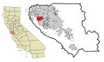 Santa Clara County California Incorporated and Unincorporated areas Cupertino Highlighted